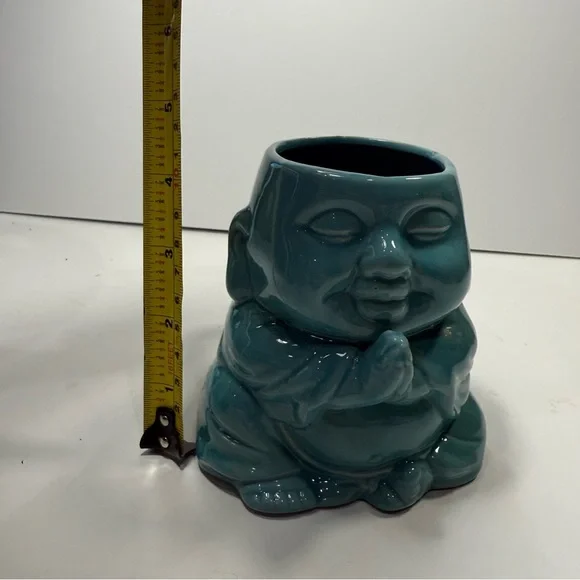 Meritage Turquoise Stoneware Buddha Mug - Picture 2 of 6